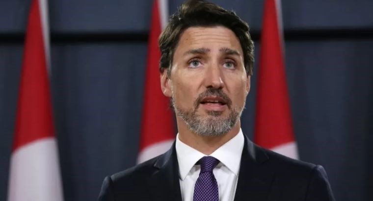 Prime Minister Justin Trudeau speaking at a news conference. (AFP)