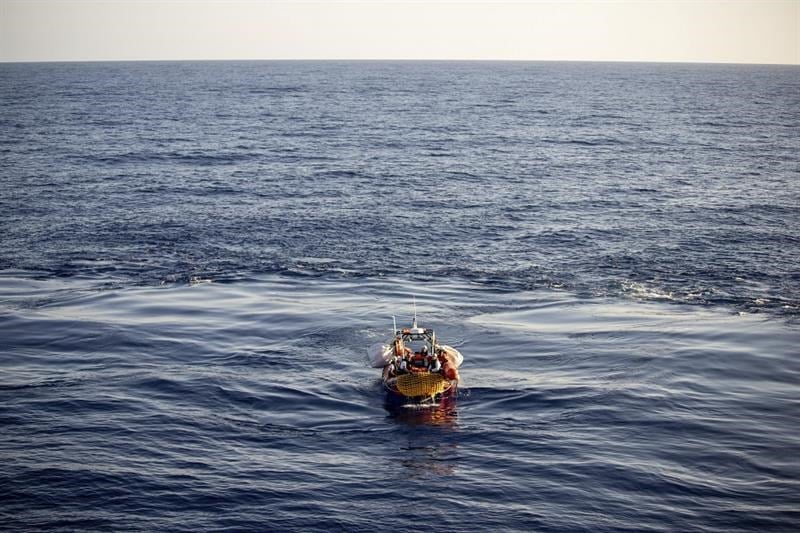 Migrants are carried by a MSF rescue team boat after being rescued in the Mediterranean Sea, Monday, Aug. 7, 2023. ( AP)