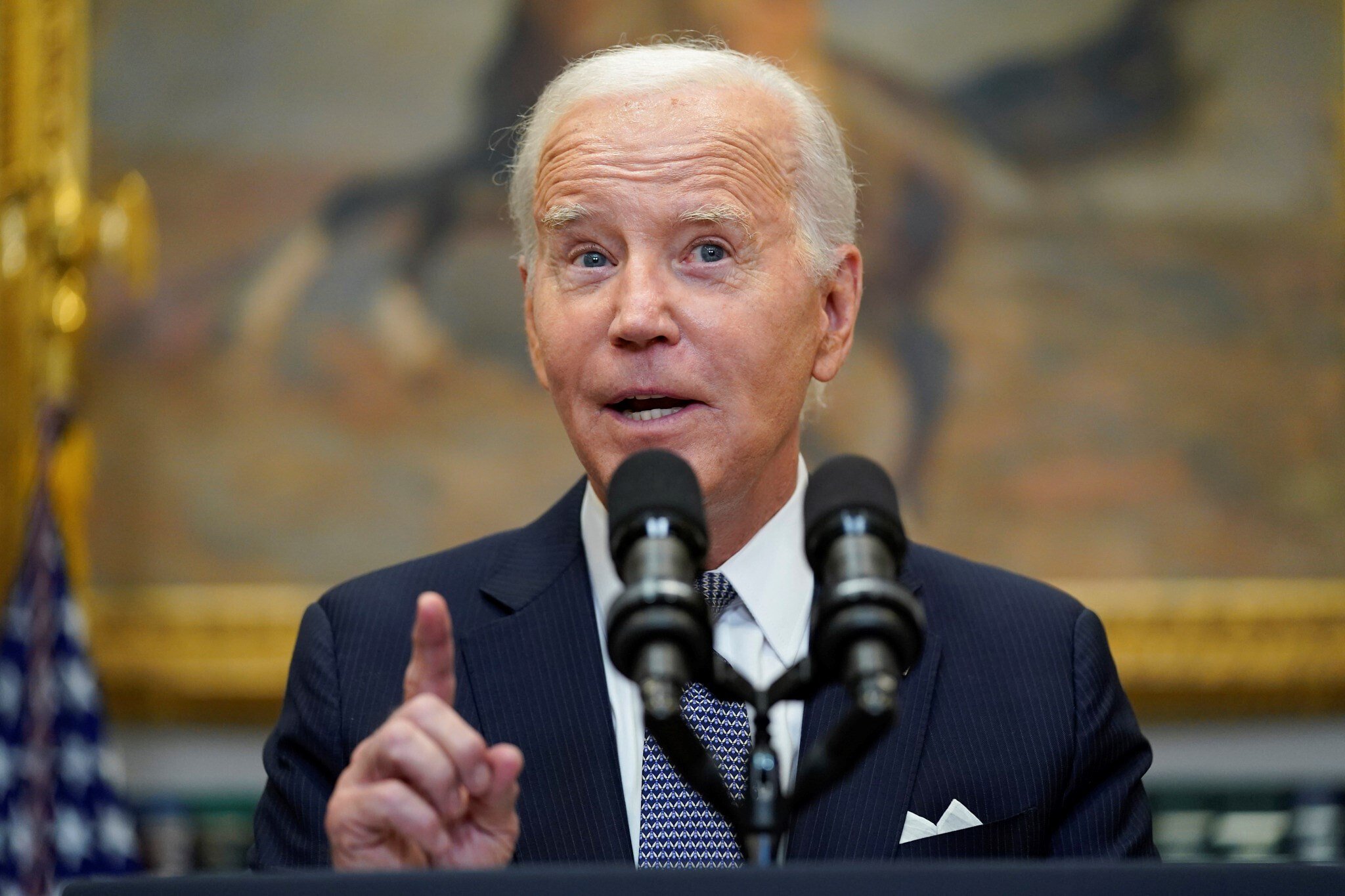 President Joe Biden speaks in the Roosevelt Room of the White House, Friday, June 30, 2023, in Washington. (AP)
