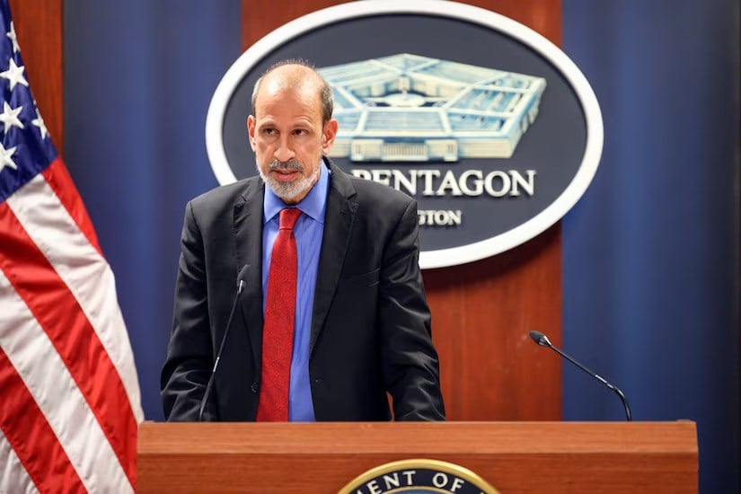 Undersecretary of Defense (Comptroller) Mike McCord speaks during a news conference presenting the Defense Department's audit results at the Pentagon, Nov. 15, 2021 (DoD)