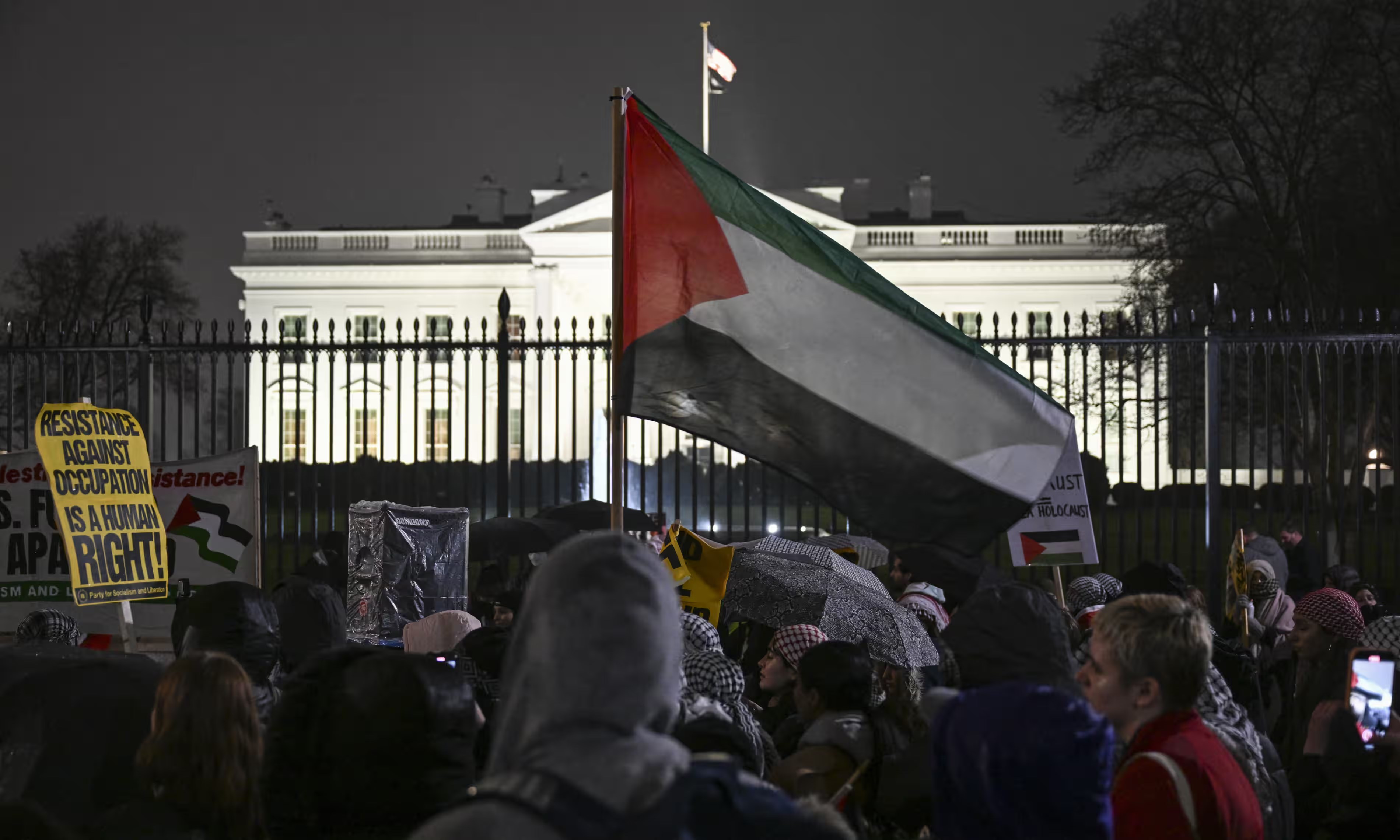 Protesters gather in front of the White House on February 12, 2023 (Getty Images/AFP)