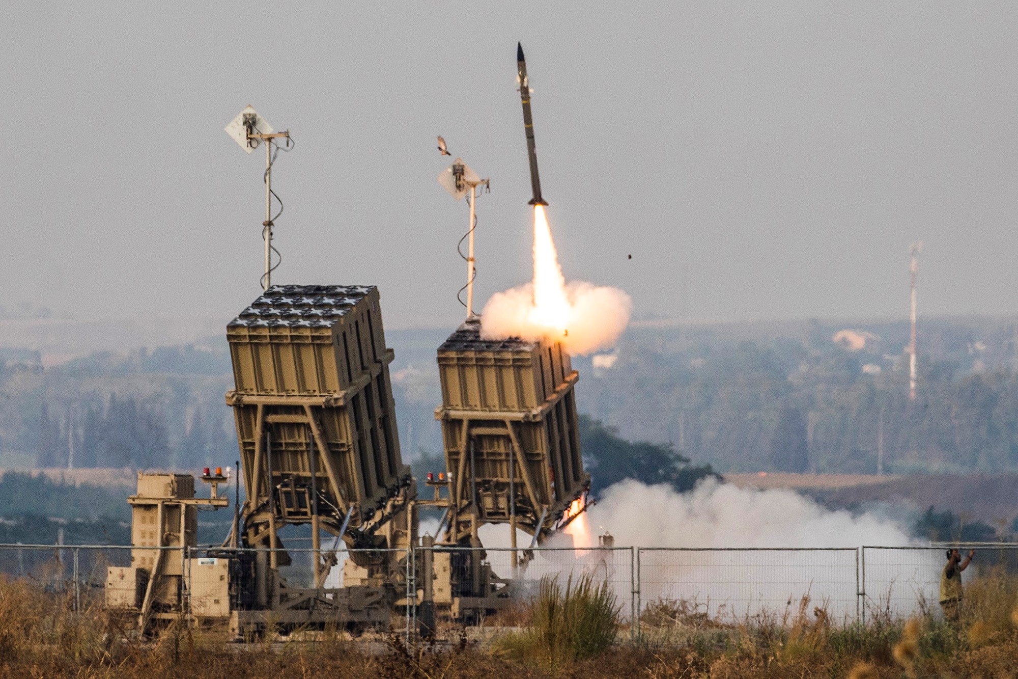 Illustrative: The Iron Dome anti-missile system fires an interceptor missile on August 6, 2022. (AP)
